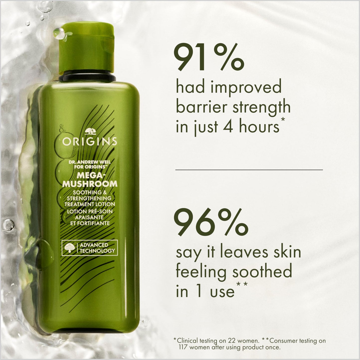Origins Mega-Mushroom Soothing Treatment Lotion | Great for Sensitive Skin | With Reishi Mushroom
