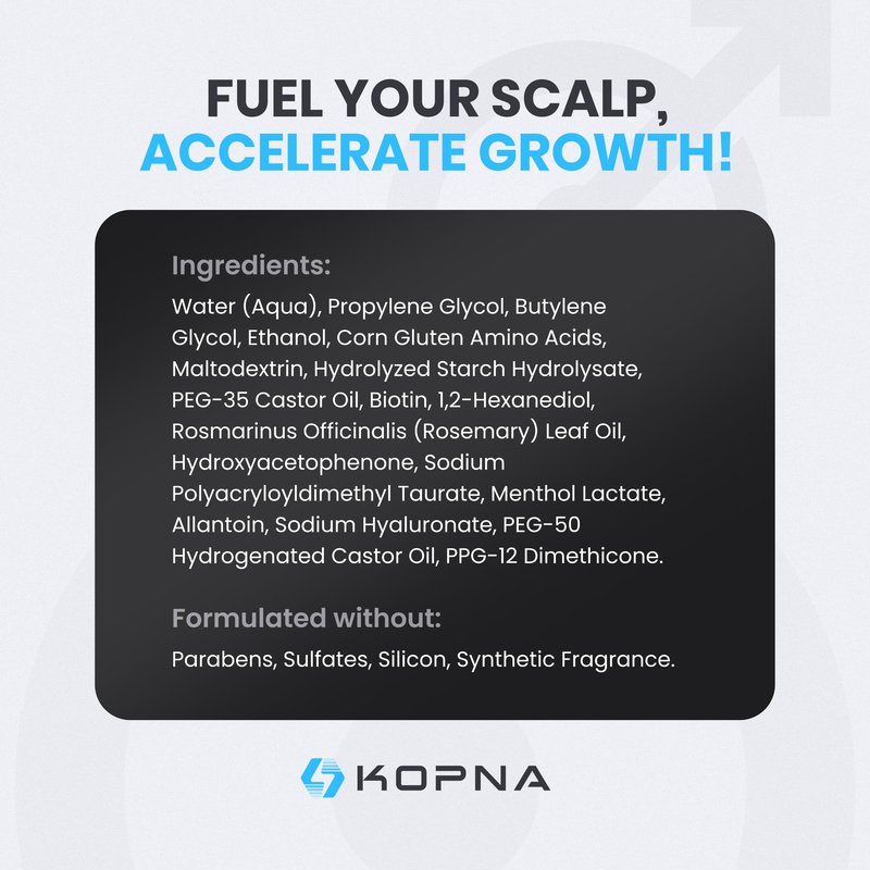 Kopna Scalp Serum for Thinning Hair – Premium Botanical Formula for Fuller-Looking Hair & Healthy Scalp, Lightweight Daily Use