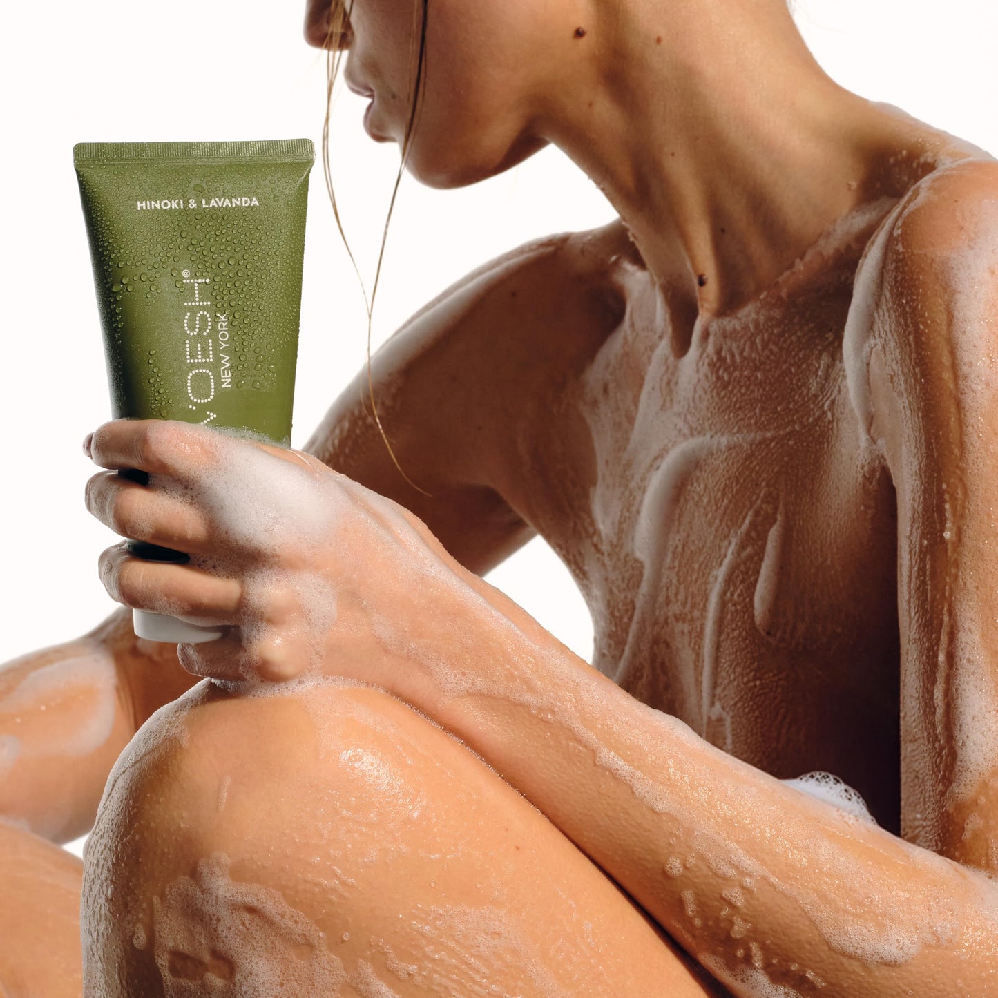 VOESH Sugar Scrub & Exfoliating Body Wash with Plant-Derived AHAs & Vegan Probiotics, K-Beauty Korean Skincare (Hinoki & Lavanda)