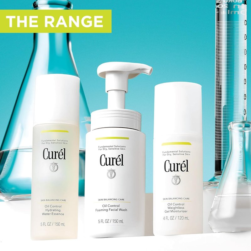 Curel Oil Control Gel Moisturizer - Weightless Hydration for Dry, Sensitive Skin | Fragrance-Free, 4 Oz