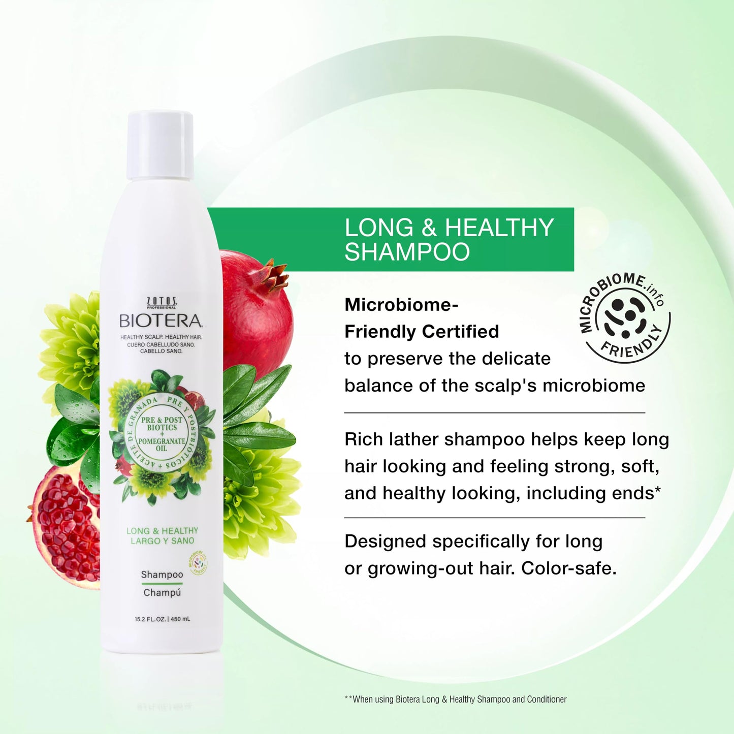 Biotera Strengthening Shampoo for Long, Growing Hair - Strengthens & Reduces Breakage with Coconut & Pomegranate Oil, Enhances Shine & Softness, Color-Safe, Vegan, 32 Fl Oz