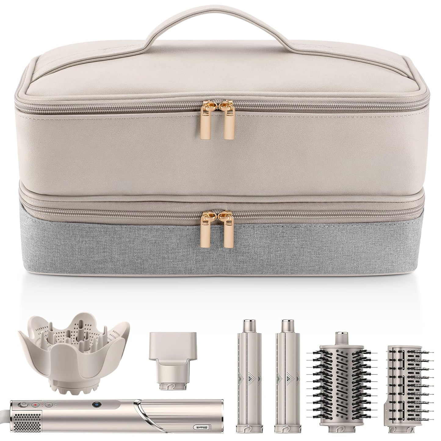 Travel Carrying Case for Shark Hair Dryer Flexstyle FlexFusion Airwrap Brush Double-Layer Hair Accessories Tools Storage Bag for Revlon Hairdryer Styler Organizer
