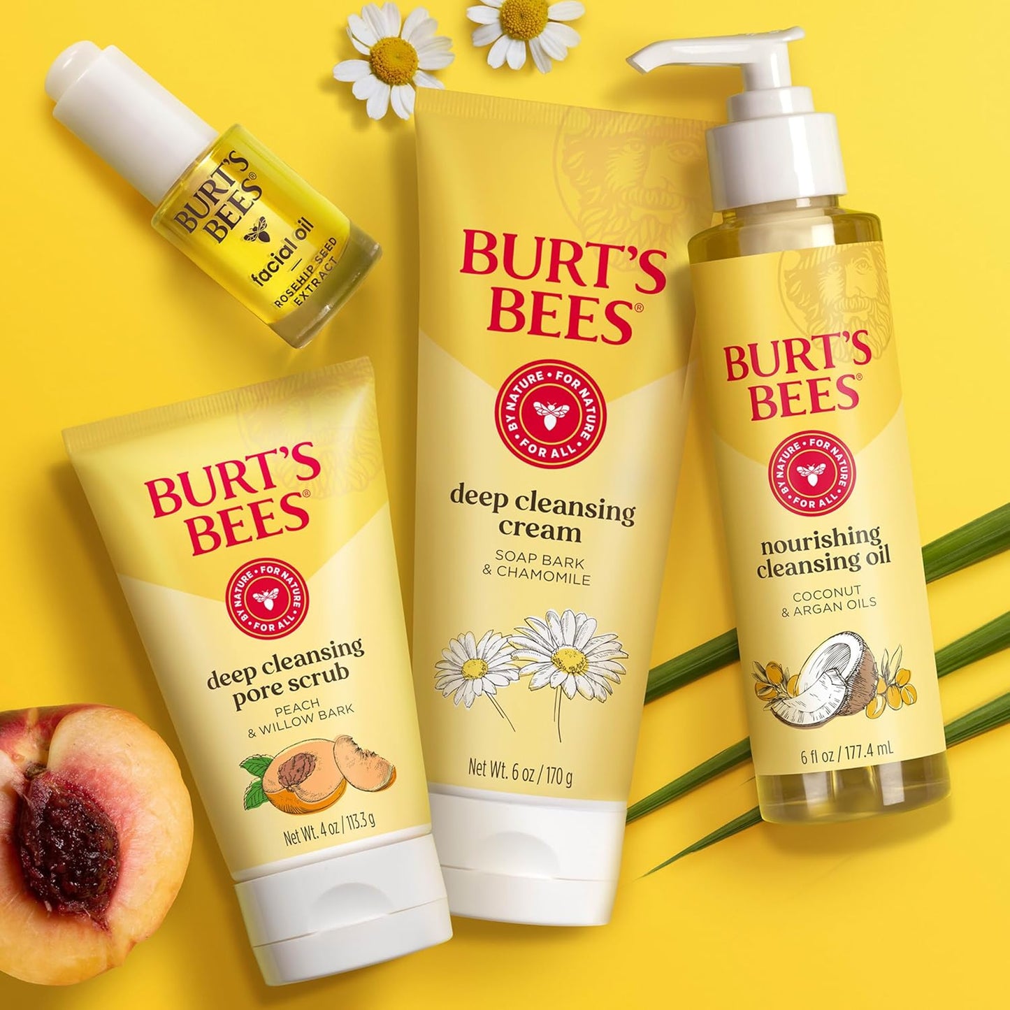 Burt's Bees Deep Cleansing Pore Scrub - Peach & Willow Bark | 4 Oz, Pack of 3