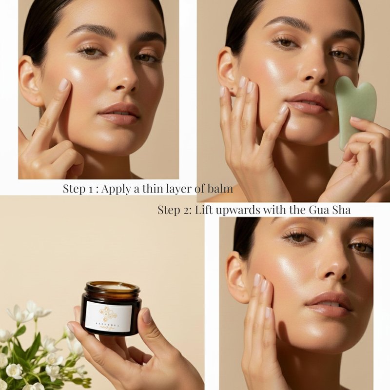 Beehydra Grass-Fed Beef Tallow Balm & Gua Sha Set – Nourishing Tallow Moisturizer for Face, Body & Hands – Natural Skincare