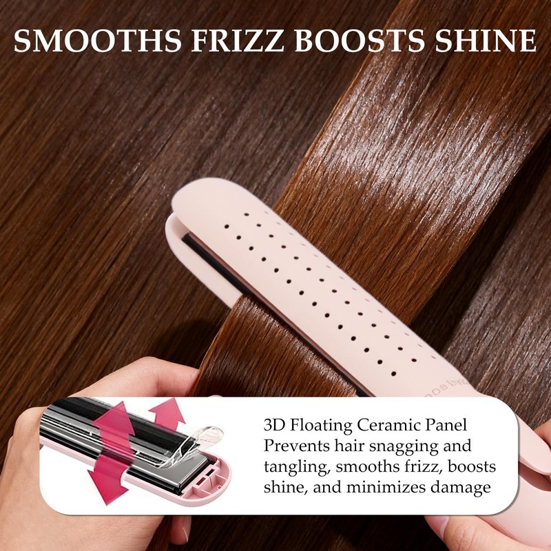 AraSyleon Flat Iron Hair Straightener | Airflow 2 in 1 Hair Straightener and Curler | Straight Curly Wavy | Cold Air for Damage-Free Styling Quick Hold | Easy and Safe Hair Styling Irons