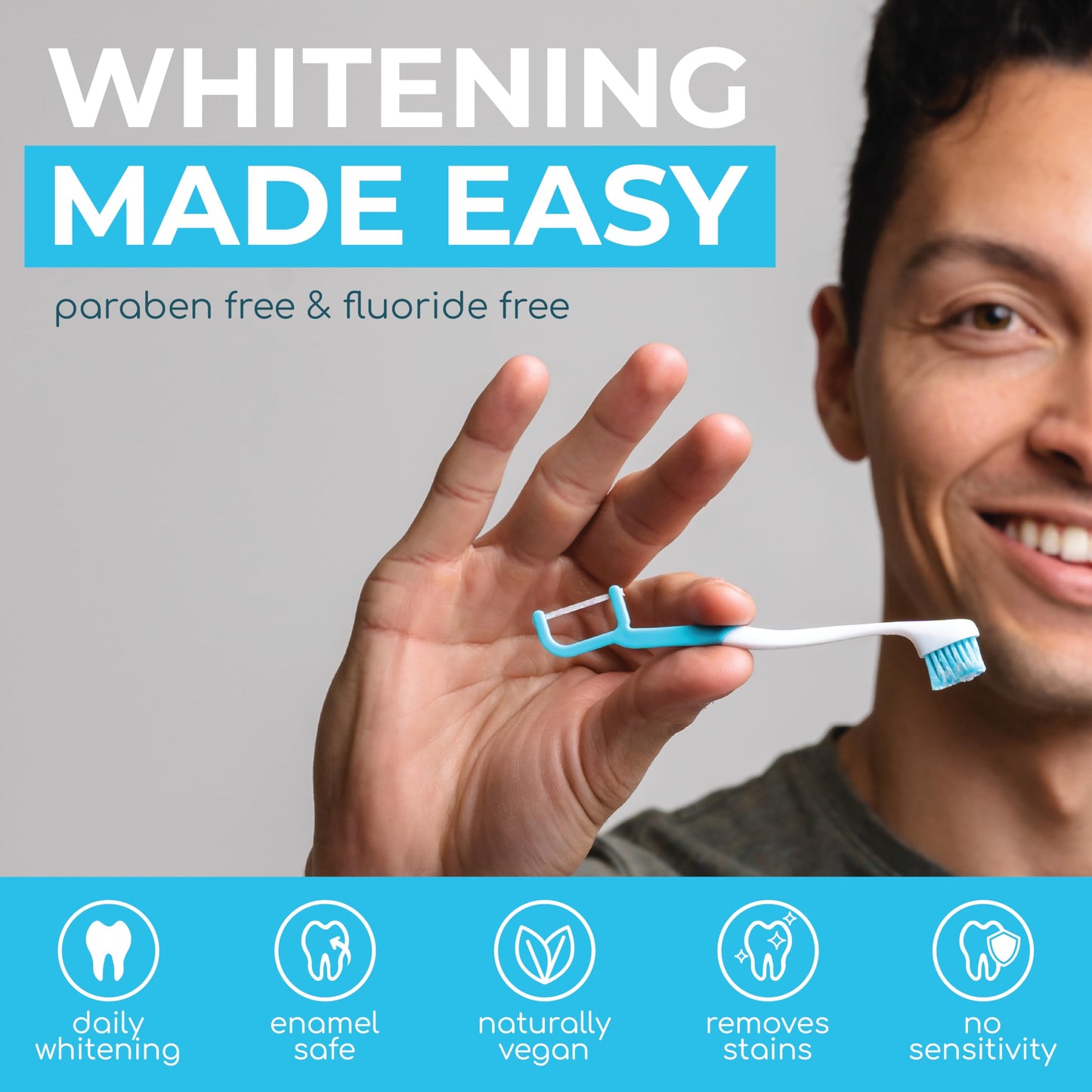 Brushee The Evolution Oral Care Whitening | Prepasted On-The-Go Whitening Toothbrushes | 4-in-1 (Paste + Brush + Floss + Pick) | Individually Wrapped | Disposable | Travel Toothbrushes (36-Pack)