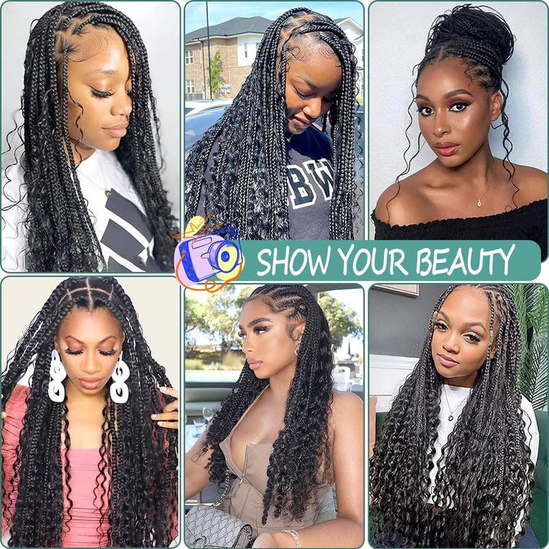 Human Braiding Hair for Boho Braids Human Hair Braiding No Weft Wet and Wavy Human Hair Braiding Hair Extensions For Boho Braids 2 Bundles 100g（20inch,Natural Black Deep Wave)