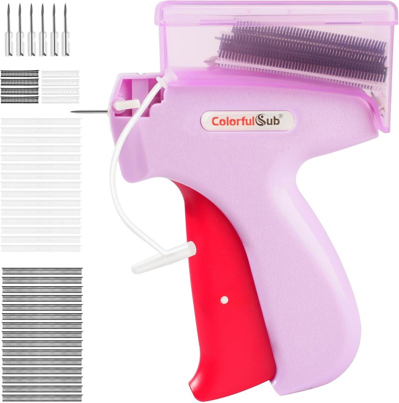 Handheld Stitch Gun for Clothes - Quick Fabric Repair Tool with 6 Needles & 3000 Fasteners | Purple