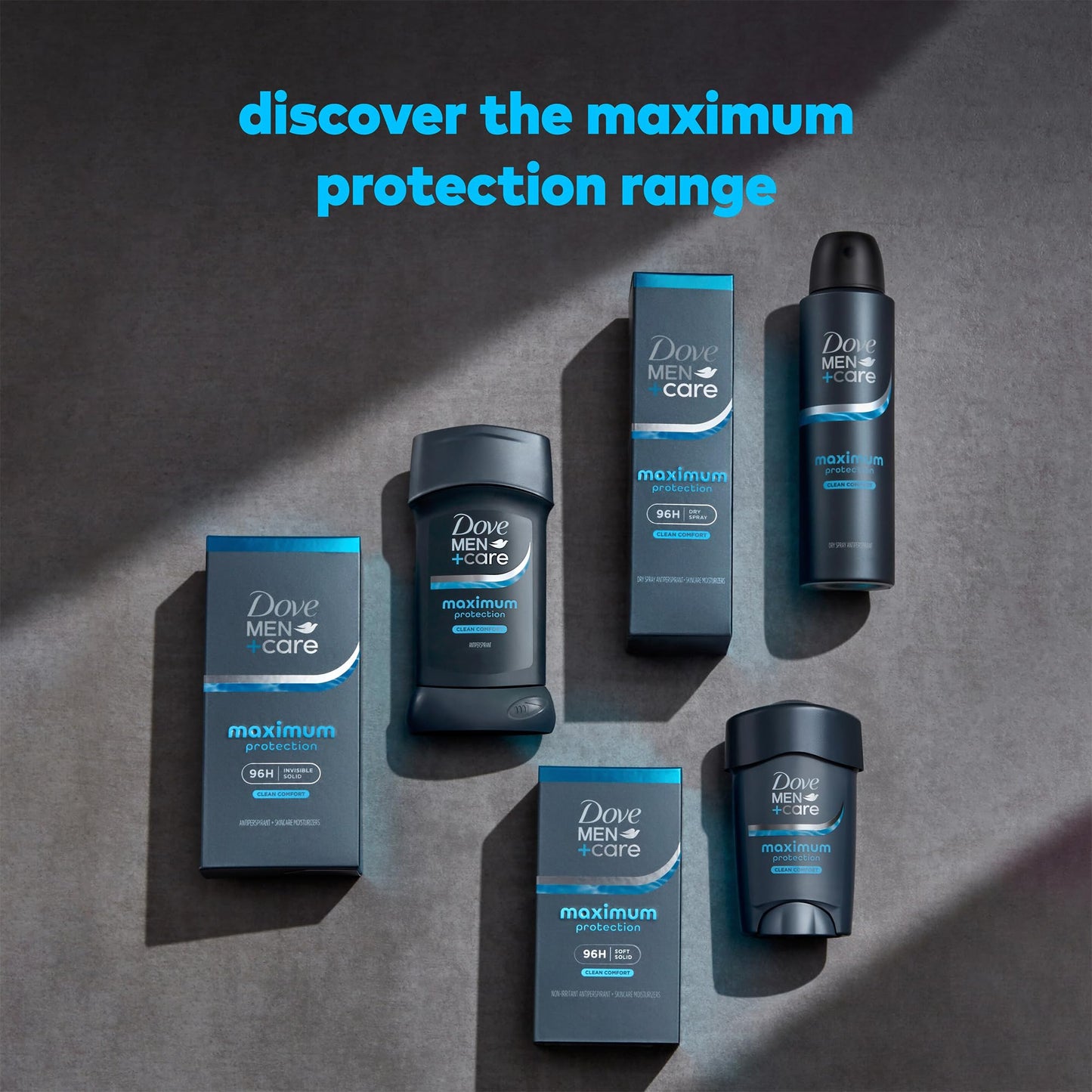 Dove Men+Care Deodorant, 96H Clinical Protection Antiperspirant, Clean Comfort 4-Pack – Prescription Strength Wetness Defense with ¼ Moisturizers, 1.7 Oz Ea