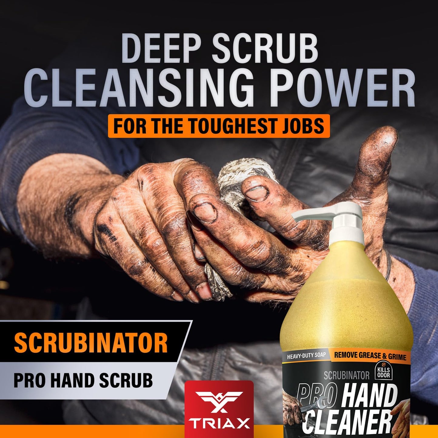 Triax Scrubinator Heavy Duty Hand Scrub - Tough Grease & Dirt Remover | 1 Gallon, Skin Moisturizing Formula