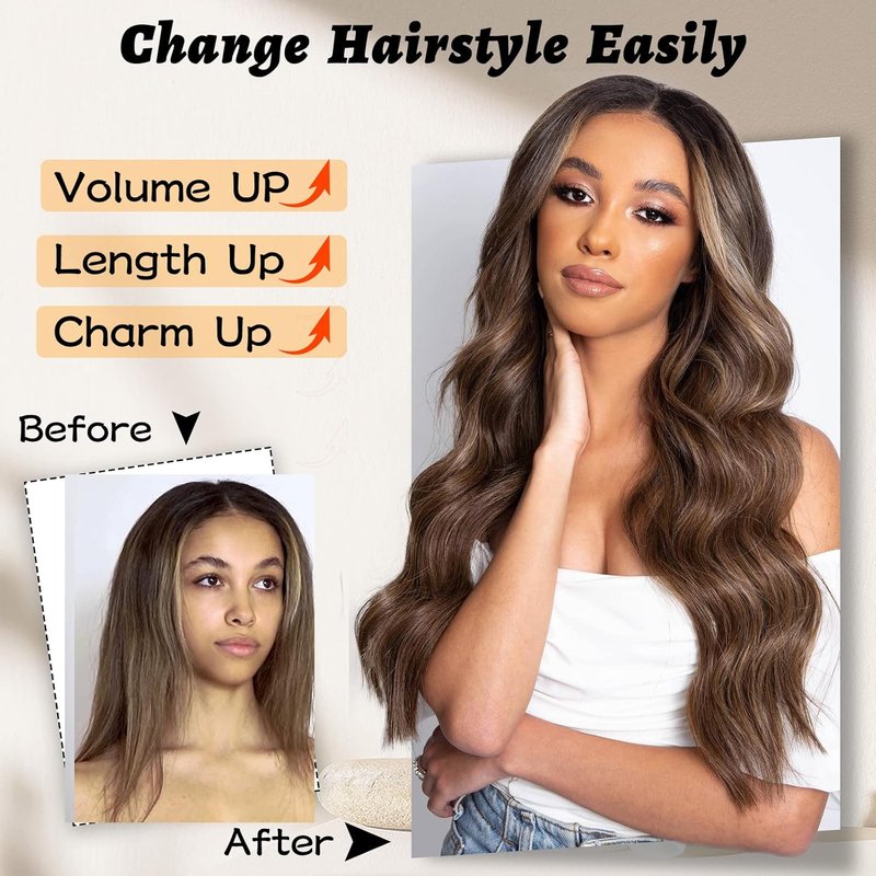Long Wavy Wig for Women - Dark Brown Synthetic Heat Resistant Fiber | 26 Inch Daily Party Wear