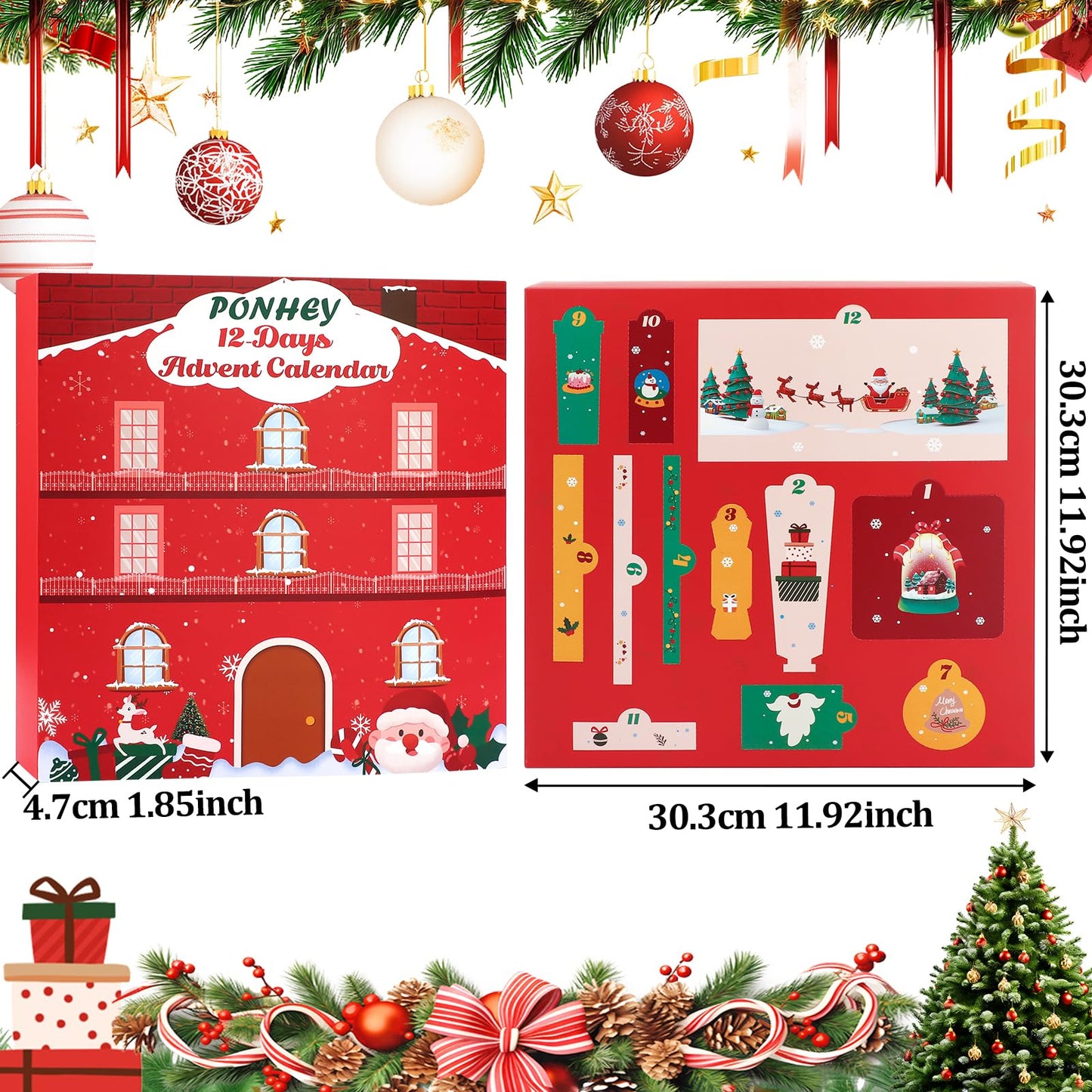 Ponhey Makeup Advent Calendar 2025,12 Days Christams Advent Beauty Calendar,Countdown Calendar For Girls Teens Women Adult,Xmas Holiday Beauty & Cosmetic Surprise Gift