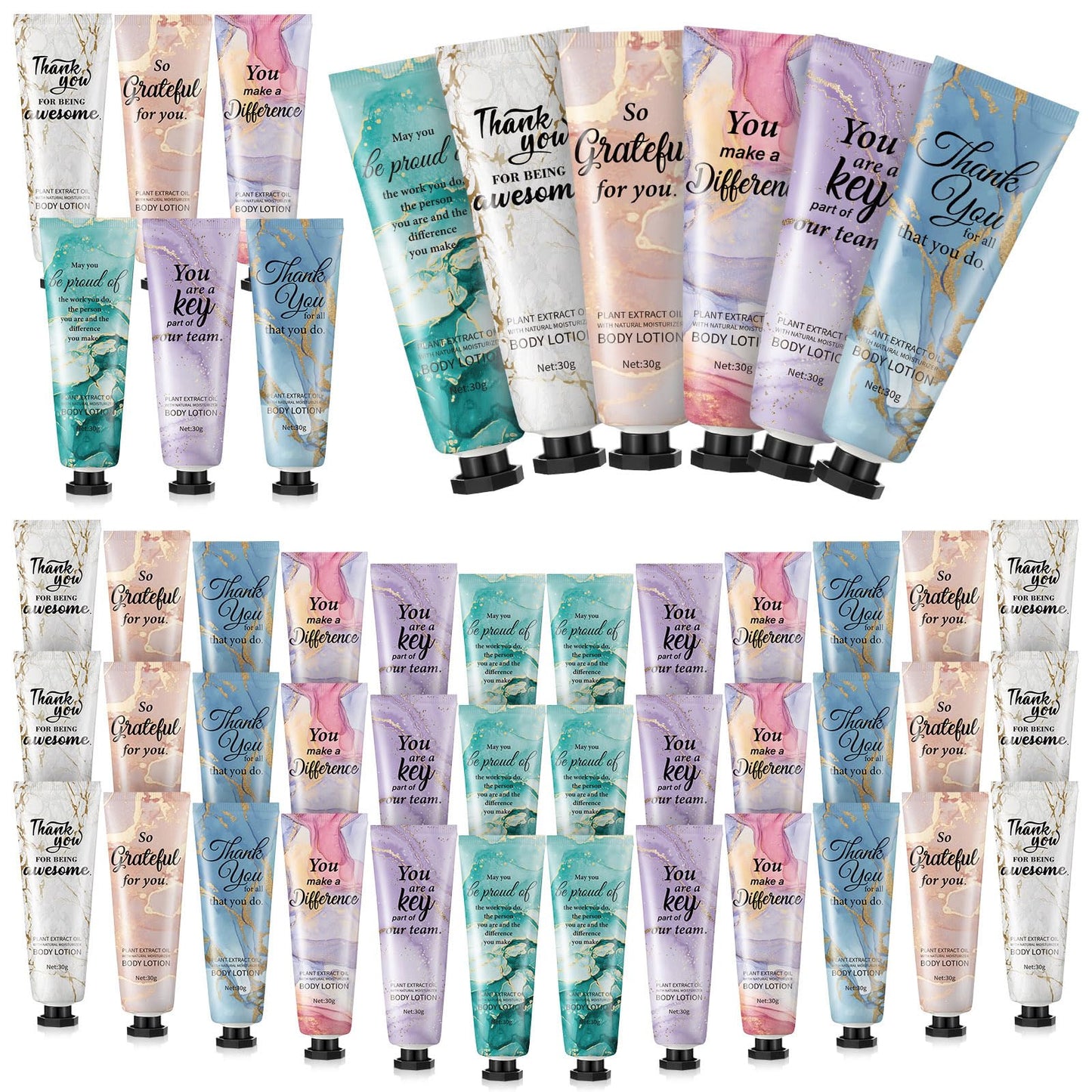 36pcs Hand Cream Thank You Gifts Bulk Inspirational Travel Size Dry Skin Hand Cream for Staff Team Teachers Employee Appreciation Gifts, Moisturizing Mini Body Lotion for Women Men