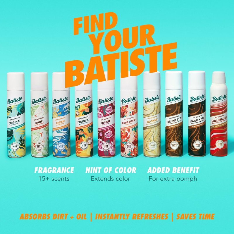 Batiste Dry Shampoo Tropical - Refreshing Hair Cleanser | 6.73 Ounce (Pack of 2)