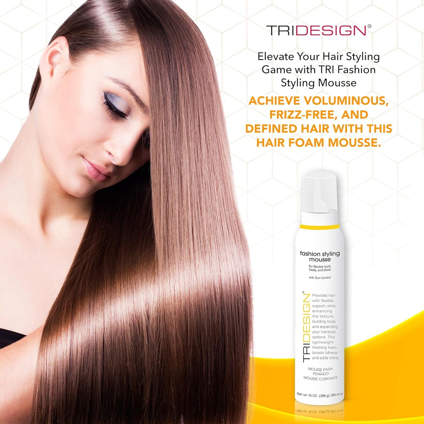TRI Fashion Styling Mousse - Wavy Hair Volumizer & Curl Tamer | Frizz Control & Shine - 10 Ounce