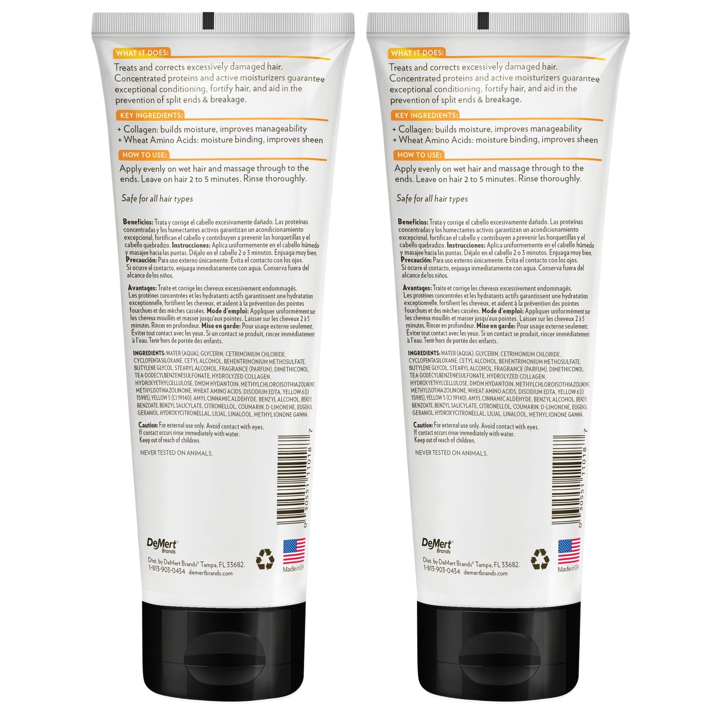 Hi-Pro-Pac Extremely Damaged Hair Intense Protein Treatment Repair 8 fl oz - and