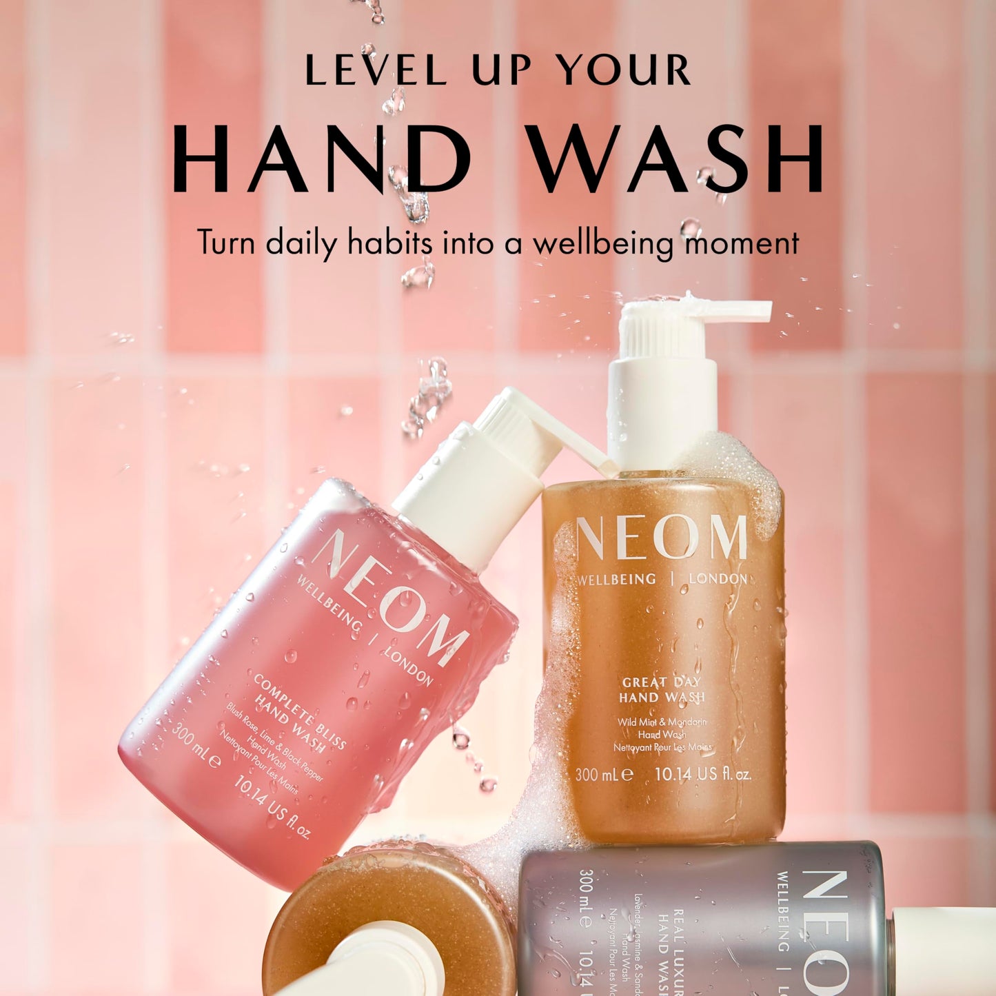 Neom Real Luxury Hand Wash Refill, 600ml I 24 essential oils, including lavender, jasmine and sandalwood I 100% recyclable 600ml refill pouch I Cleanse, Soften and Replenish