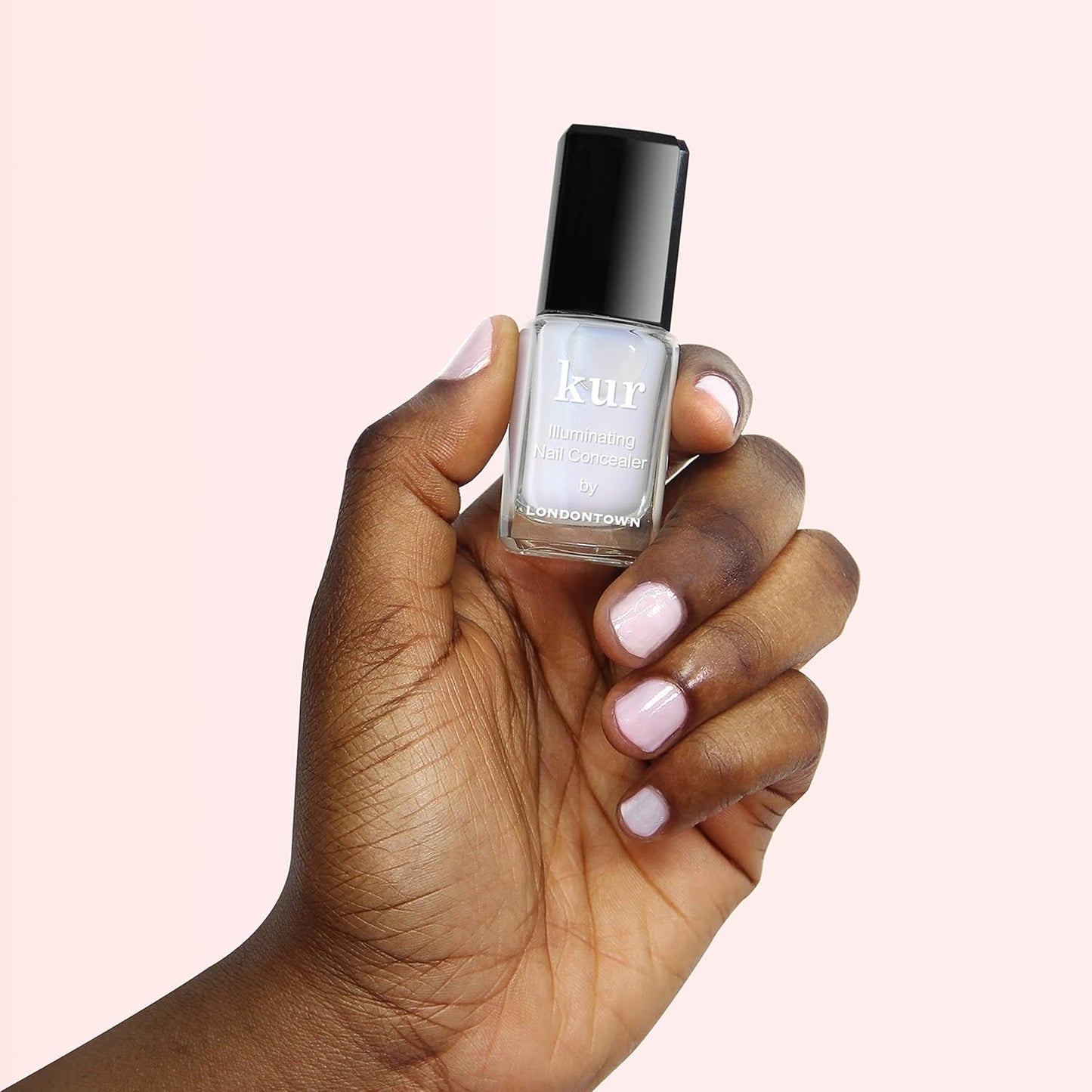 LONDONTOWN Illuminating Nail Concealer Bundle - Sheer Pink & Milky White Polish for Discolored Nails, Long-Lasting Brightening Lacquer, 0.40fl oz