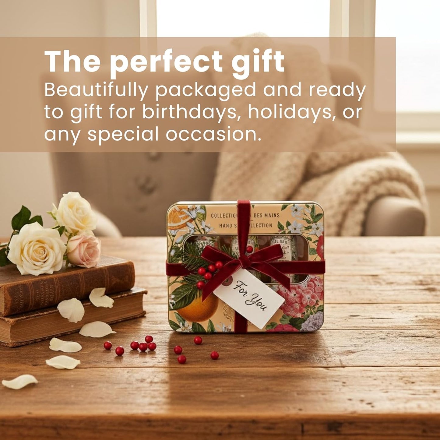 Panier des Sens Mini Hand Cream Set | 96% Natural Orange Blossom, Jasmine & Geranium - Travel Size 3x1 Fl Oz