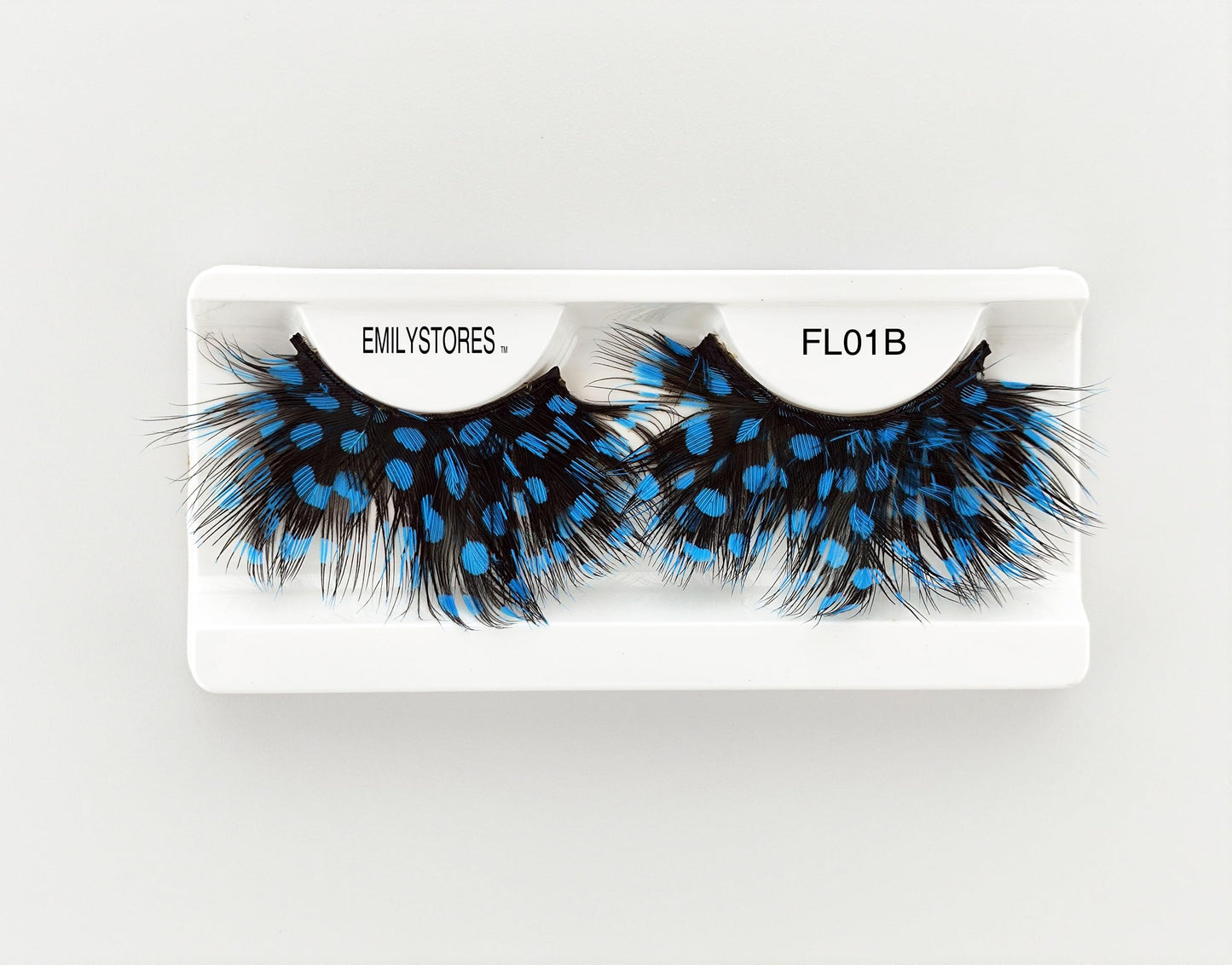 EMILYSTORES Blue Spots Black Faux-Feather Eyelashes For Beetlejuice Costume Halloween Lashes 1 Pair