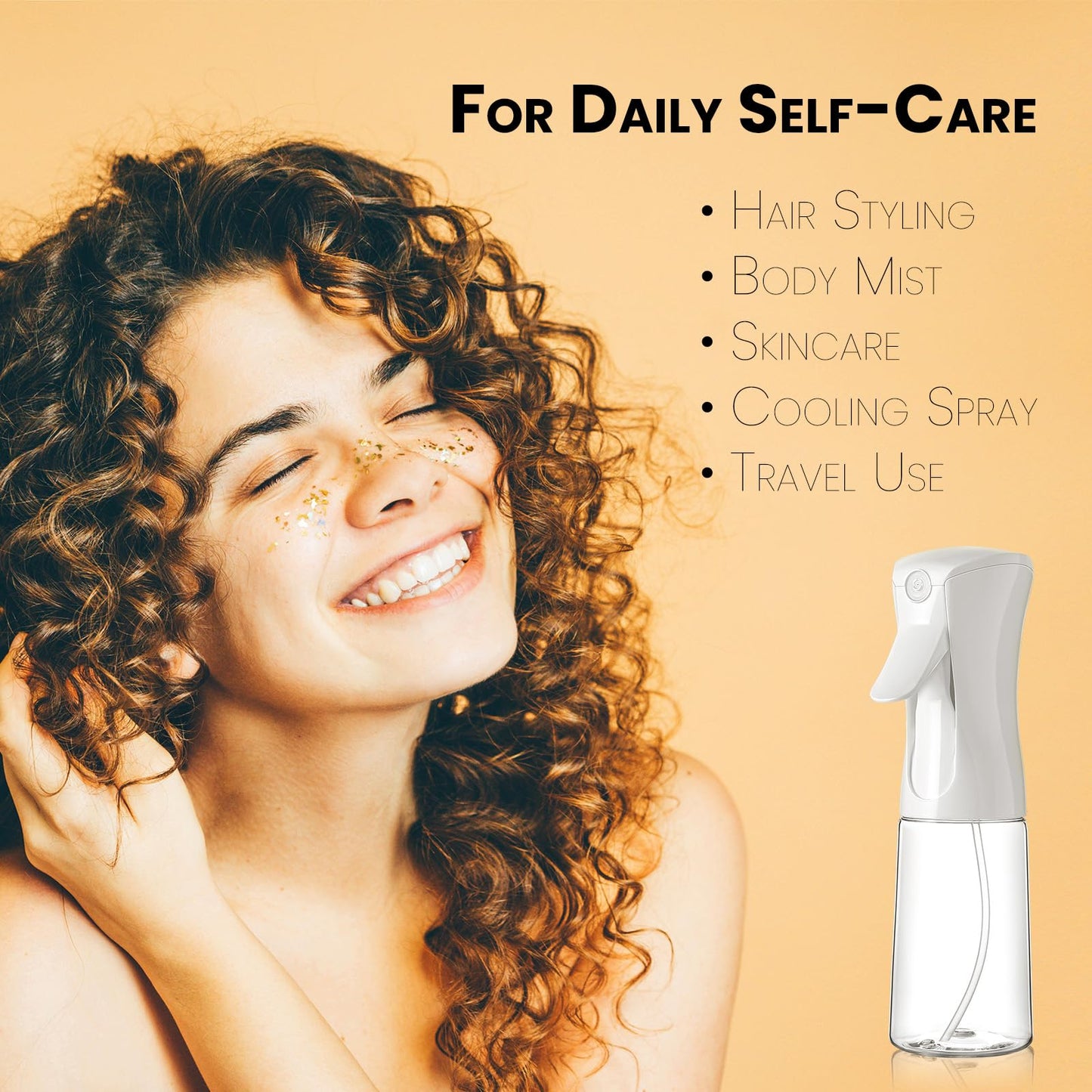 Mistifi Continuous Ultra Fine Mist Spray Bottle (200ml 1Pcs, Transparent bottle)