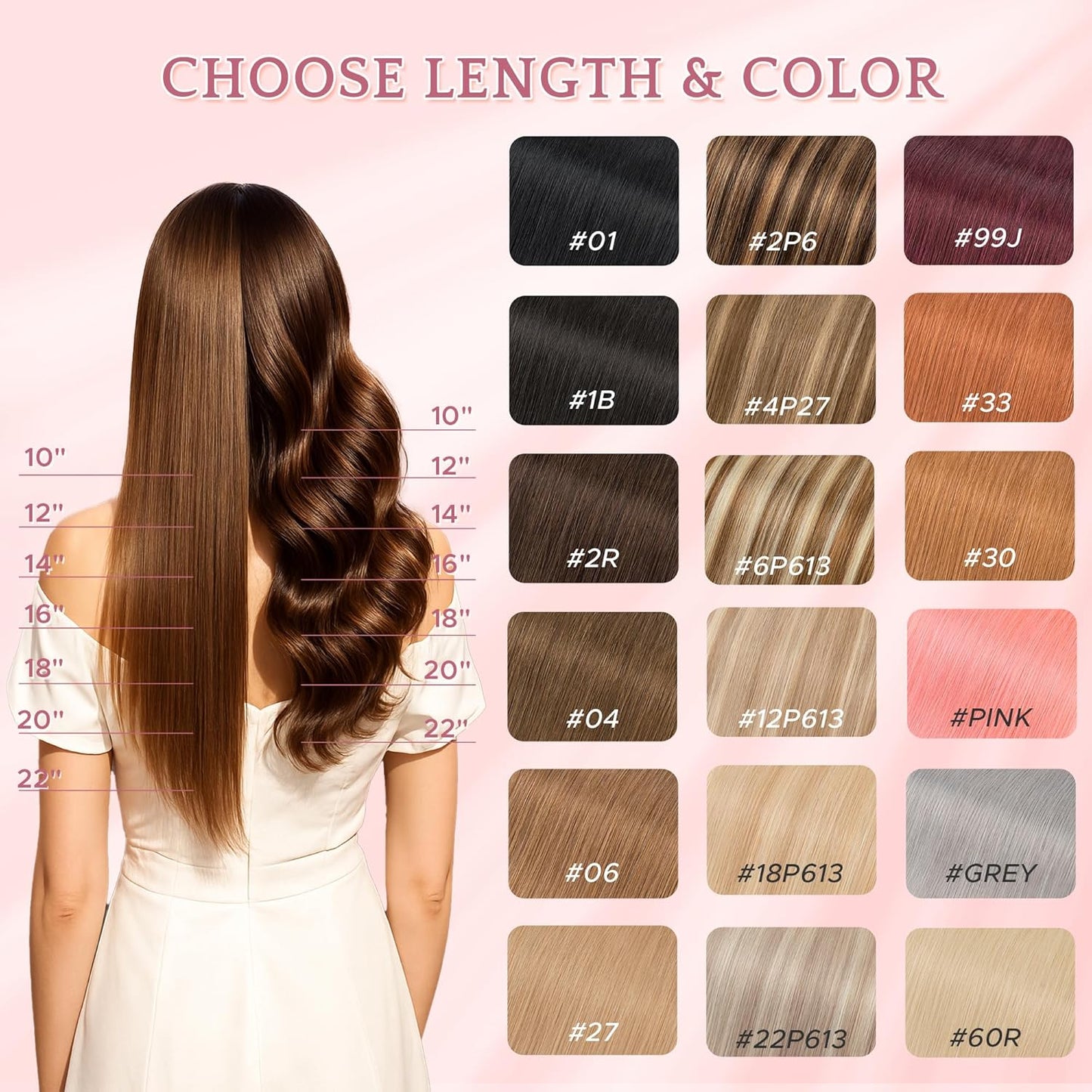 Real Human Hair Clip-In Extensions - 6 Pcs Remy Straight Seamless Hairpieces | 14 Inch #60 Platinum Blonde