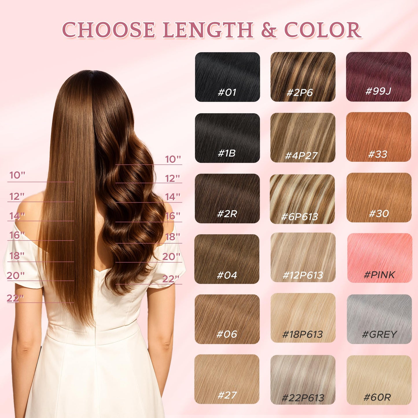 SEGO Single Clip In Hair Extensions Real Human Hair 6 Pcs Individual Clip Ins -18 Inch #12P613 Golden Brown&Bleach Blonde
