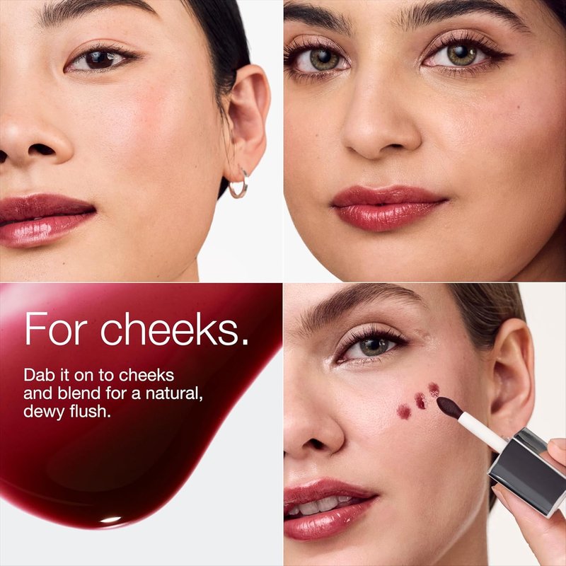 Clinique Pop Lip & Cheek Oil - Natural Dewy Finish in 3 Iconic Shades | Black Honey, Pink, Nude Honey