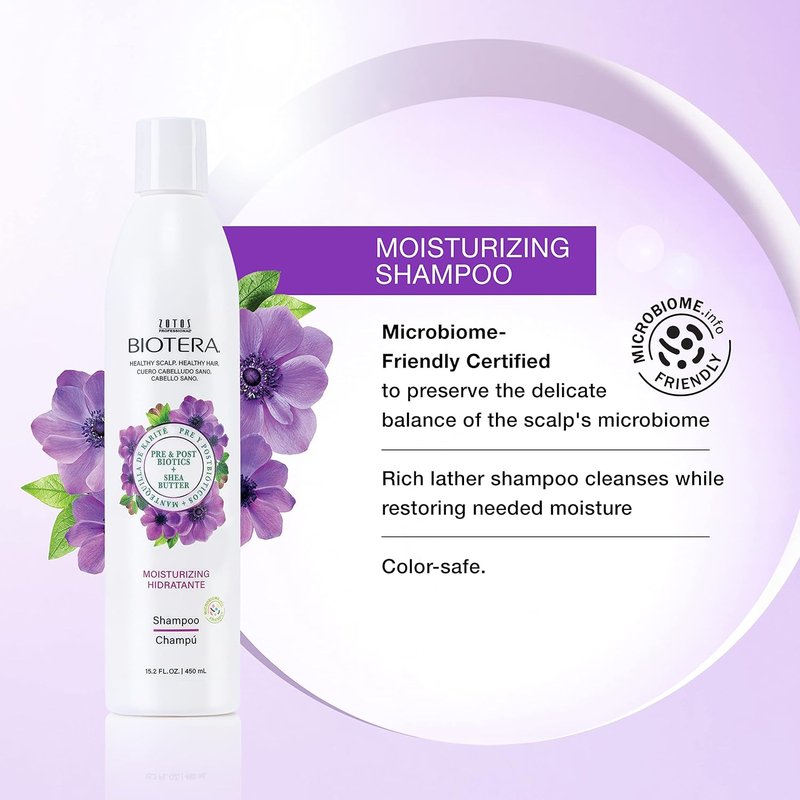 Biotera Moisturizing Shampoo - Hydrating Formula for Dry, Fine Hair | Vegan, Paraben-Free, Color-Safe