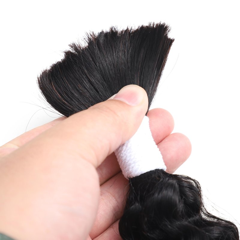Human Braiding Hair for Boho Braids 2 Bundles 100g 18Inch Water Wave Human Hair Braiding Hair 12A Brazilian Virgin No Weft Hair Extensions for Bohemian Knotless Braids Bulk Human Hair for Braiding