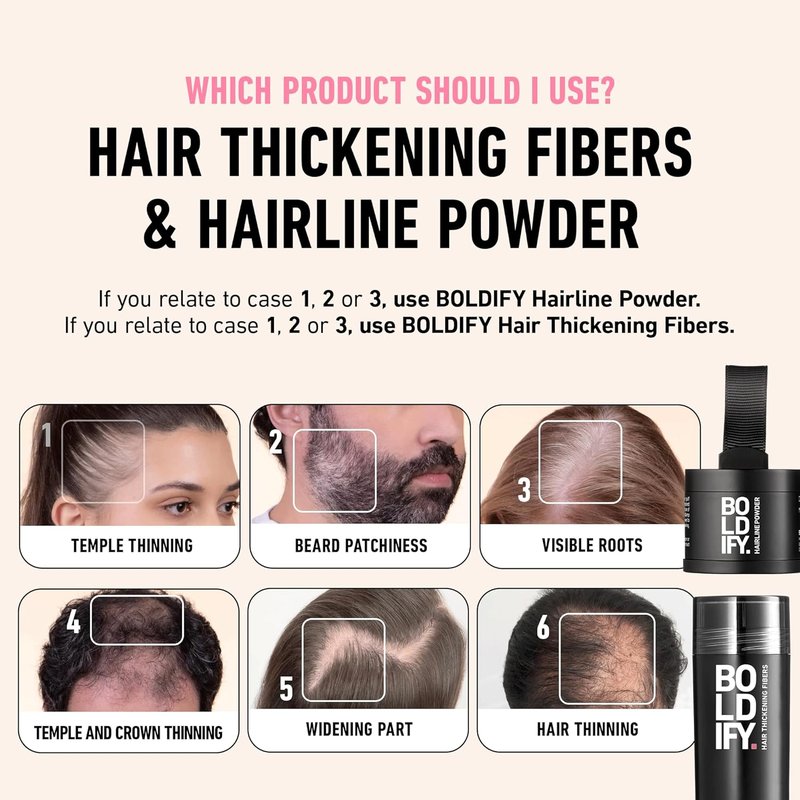 BOLDIFY Hair Fibers - Thinning & Fine Hair Solution for Instant Volume | Dark Brown, 2 x 56g, 14 Shades Available