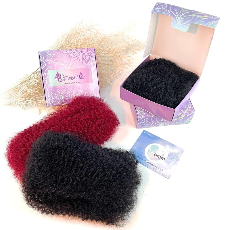 Afro Kinkys Bulk Human Hair for Repair Locs,100% Real Human Hair for Mini Twist,Dreadlocks Extensions Human Kinkyhair for Twist