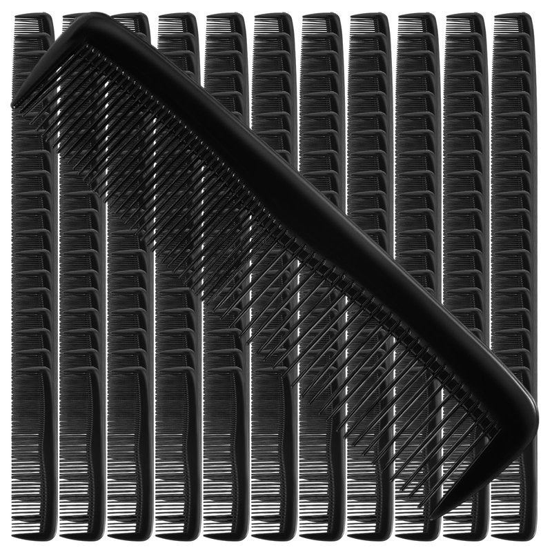 Oqqlin 300 Pcs Hair Combs Bulk, 5 Inch Black Plastic Combs for Men, Women Reusable Pocket Comb with Fine and Wide Tooth for Travel, Hotel, Beard, Homeless, All Hair Types