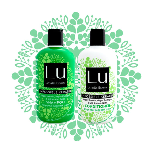 Lu by LatinUs Beauty Freedom Set | Curly Hair Set Shampoo, Conditioner with Impossible Keratin™, Moringa Oil, Cruelty Free, Sulfate Free, Paraben Free, Wavy Hair products | 12 Fl Oz Each | 2-Pack