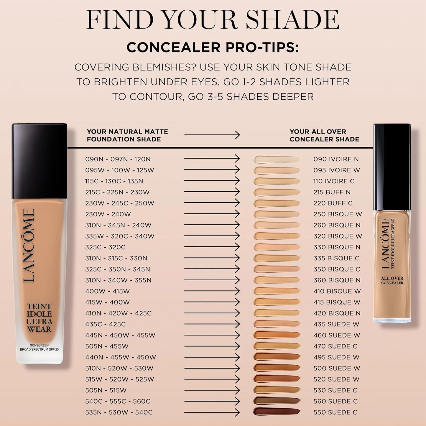 Lancôme Teint Idole Ultra Wear Foundation - Longwear, Medium-Full Coverage, Waterproof | 540C Deep Cool Red Undertones, 1 Fl Oz