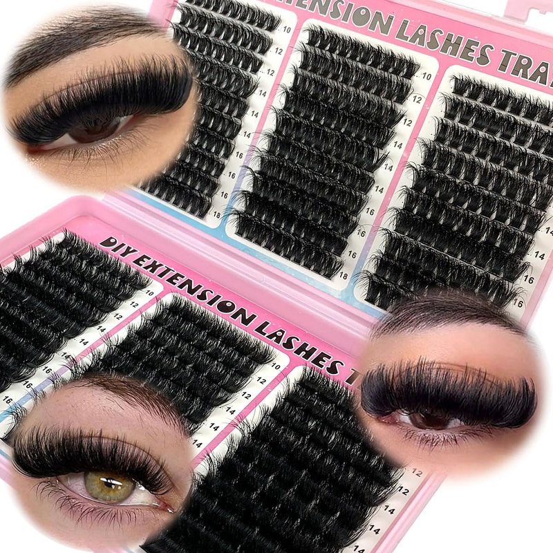 UMIRYAO 200D-60D large capacity eyelash book single cluster artificial mink false eyelashes 500pcs thick eyelashes 0.07mm D curly false eyelashes 10-18mm mixed mink lashes (ZH01/60pai)