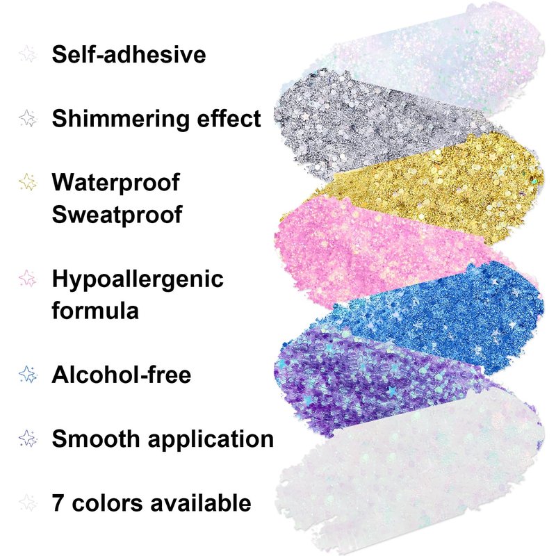 Biodegradable Holographic Body Glitter Gel, Cosmetic-Grade, Long-Lasting Glitter for Face,Body and Hair, Perfect for Festivals and Parties