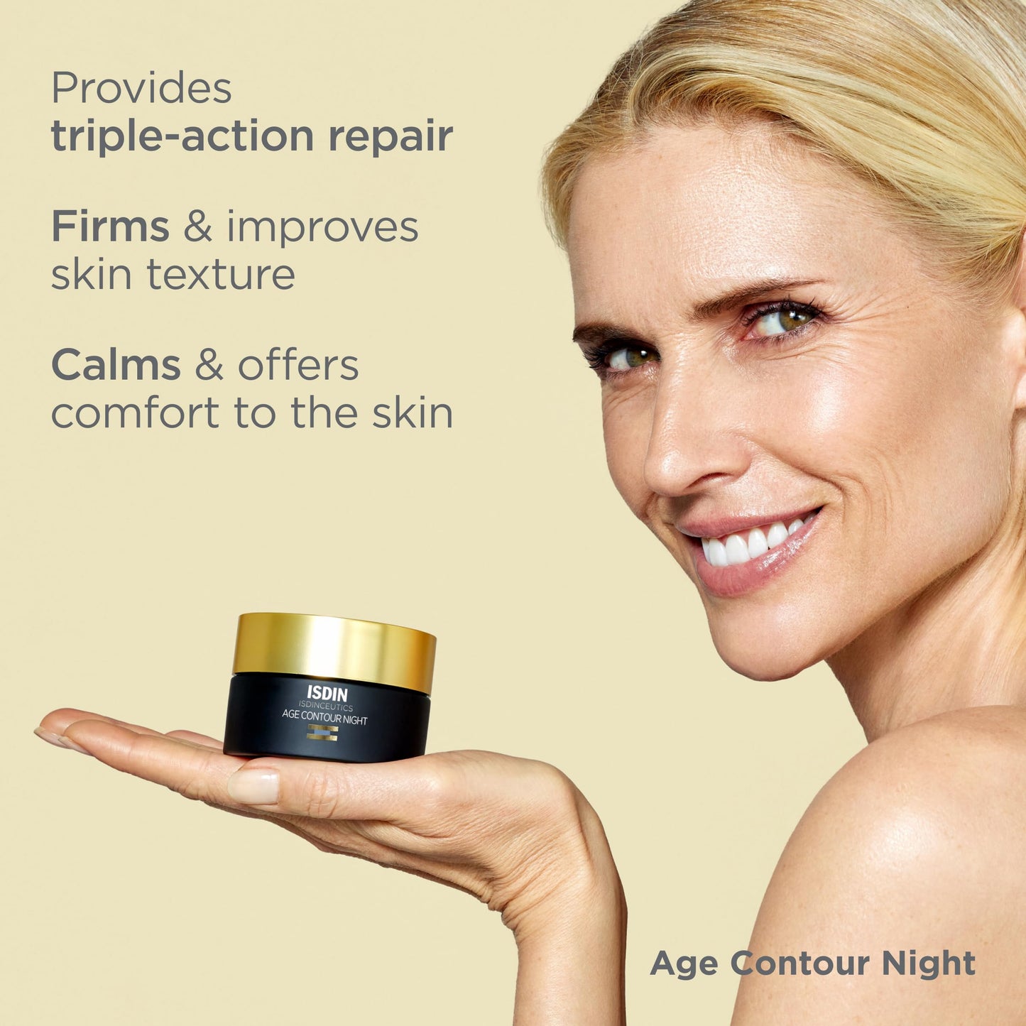 ISDIN Isdinceutics Age Contour Night, Face and Neck Cream with Melatonin and Peptides, 1.8 Oz