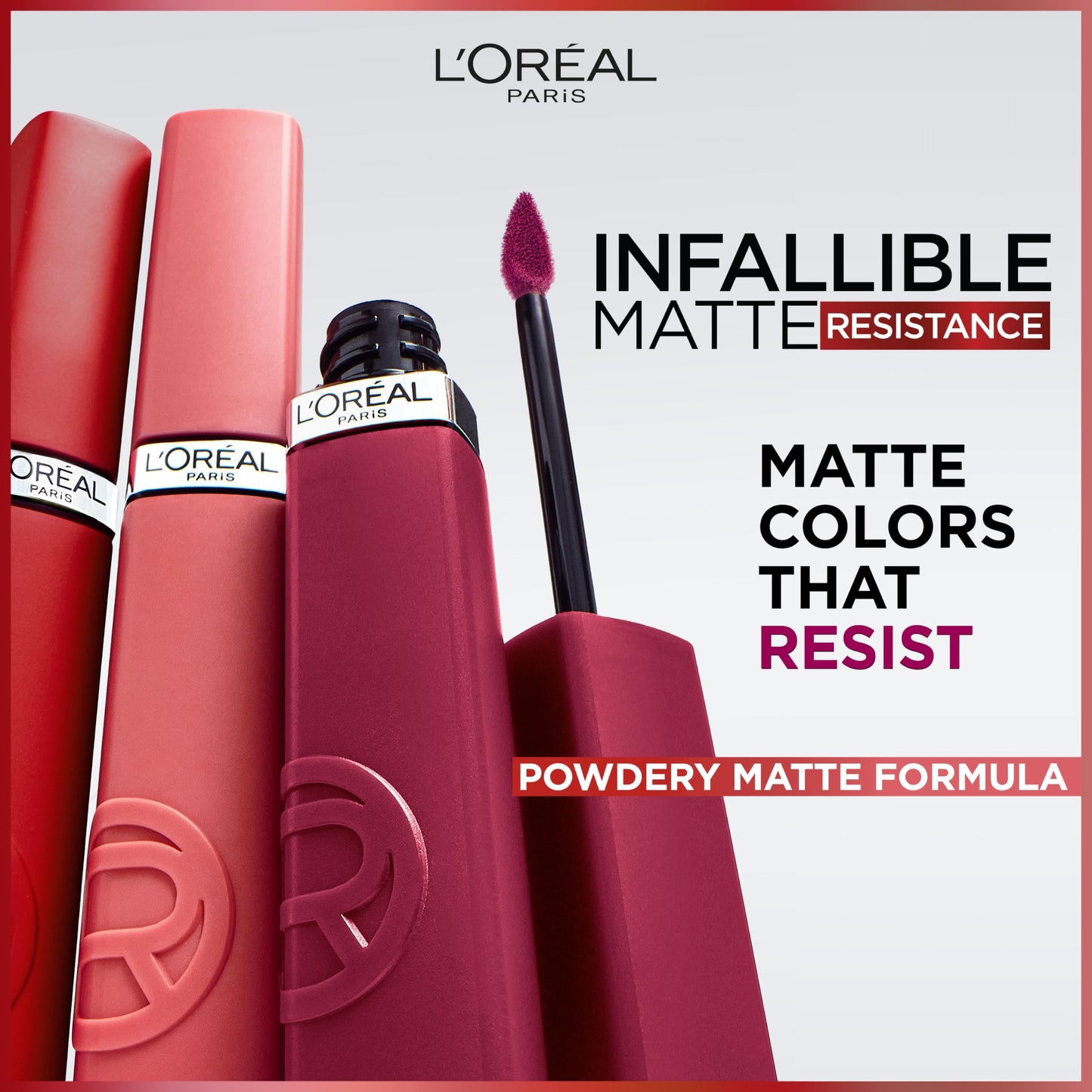 L’Oréal Paris Infallible Matte Resistance Liquid Lipstick Bundle, Le Rouge Paris & Major Crush, Pack of 2