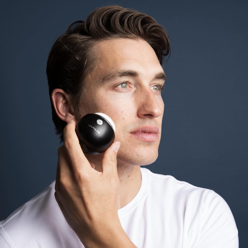 YOUTHLUX Pure Radiance, Vibrating Facial Cleansing Brush, Electric Face Scrubber, 3 Modes, 3 Brush Heads (2 Bristle,1 Silicone), Waterproof, Rechargeable, Smart Timer, Exfoliating, Massage (Black)