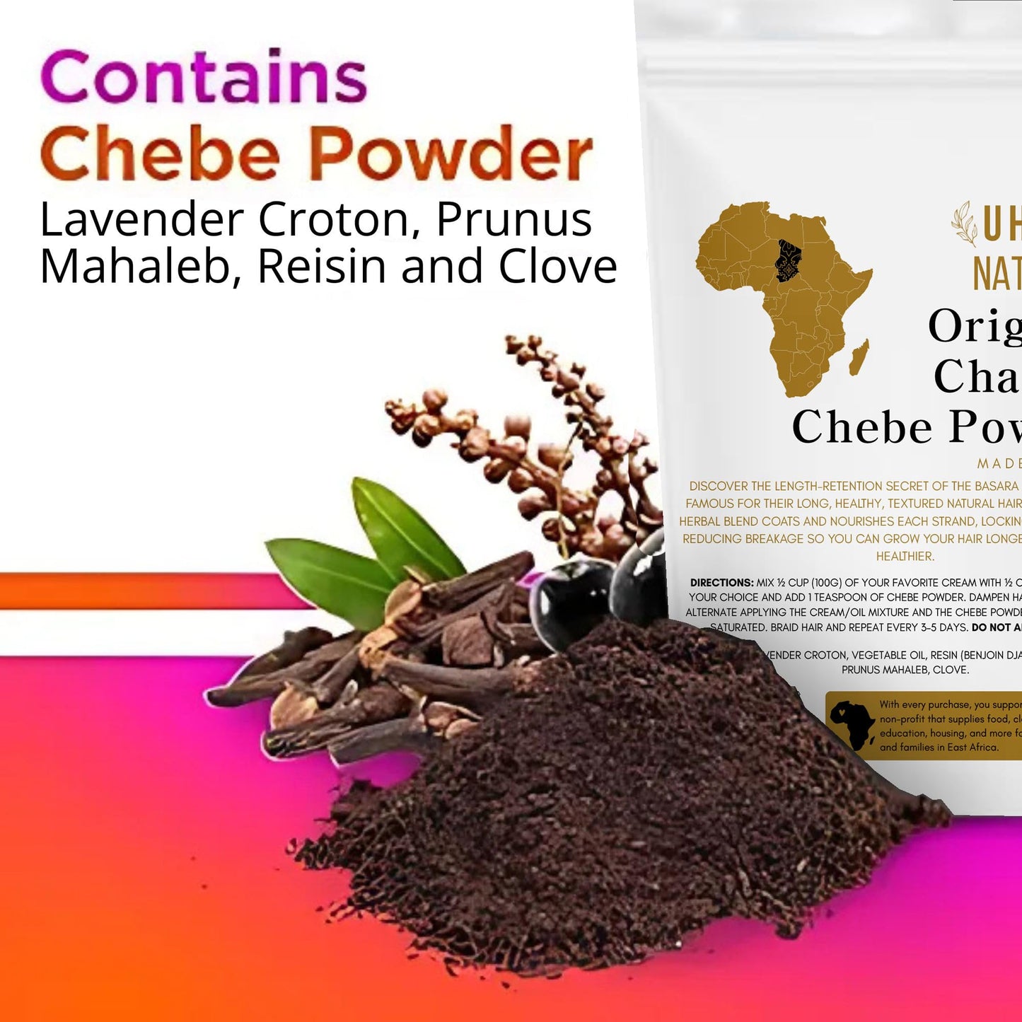 ChadianChebe™ Hair Powder (100 Grams) | Authentic African Herbal Powder from Chad for Hair Growth & Strength | Traditional Botanical Treatment for Thick, Healthy Hair