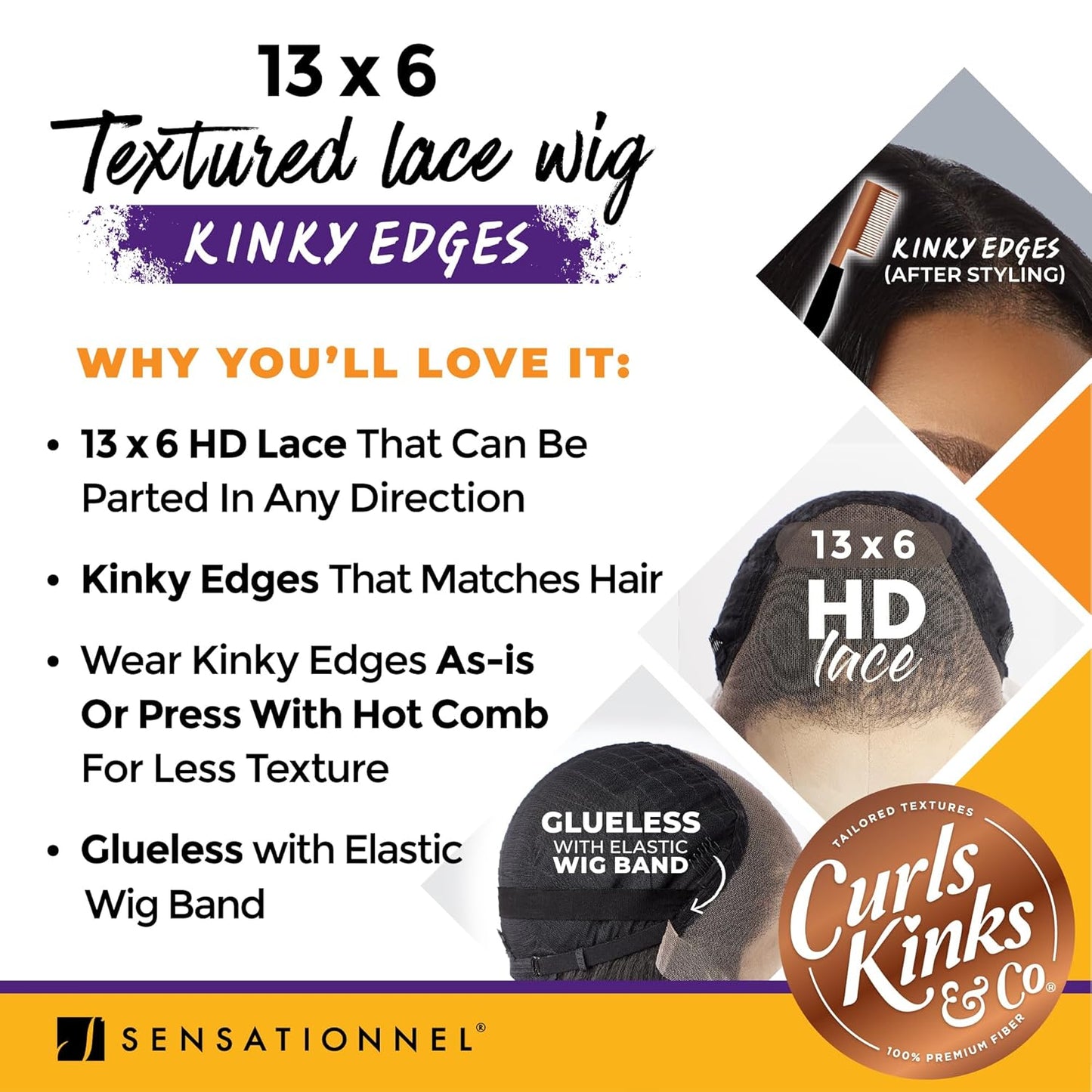 Kinky Bob Wig - 13X6 Lace Frontal with Natural Kinky Texture | 9 Inch for 3C to 4C Hair (1B Off Black)