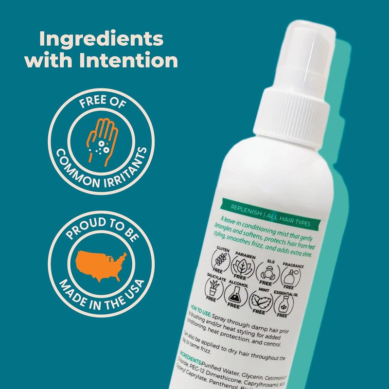 Fragrance-Free Leave-In Conditioner - Hypoallergenic Hair Detangler for Dry, Frizzy, Curly & Straight Hair | 8 fl oz