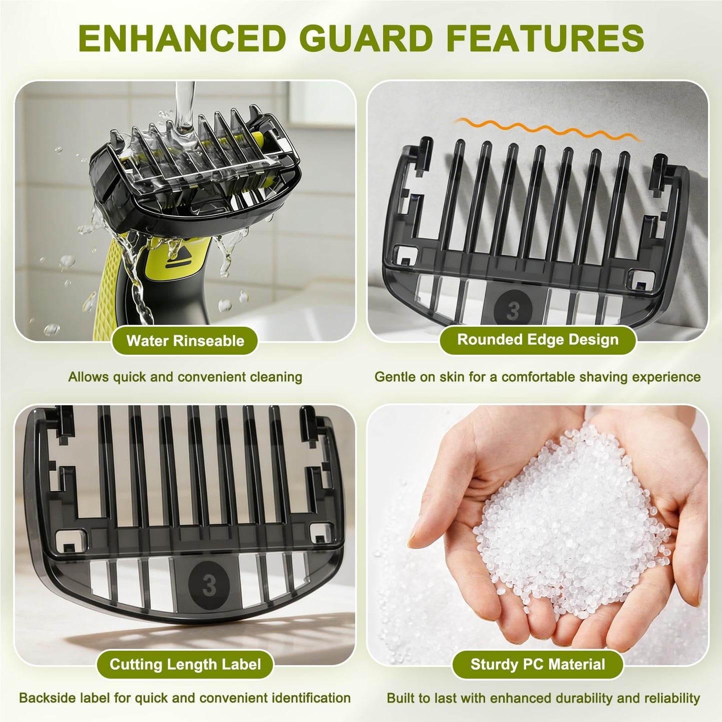 Guide Comb 0.5/1/1.5/2/2.5/3/3.5/4/4.5/5/7/9 MM for Norelco Trimmer Shaver, Compatible with Obalde QP2724/QP2834/QP2520/30, QP2620, Hybrid Electric Trimmer Guards with Cleaning Brush and Storage Bag