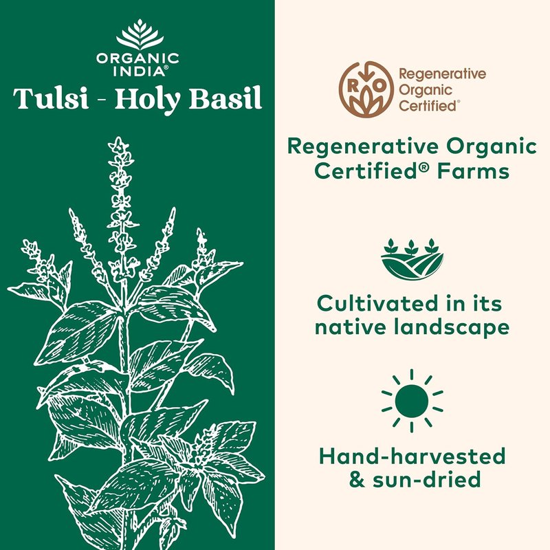Tulsi Herbal Supplement - Organic Holy Basil for Immune Support | Vegan, Gluten-Free, 180 Capsules