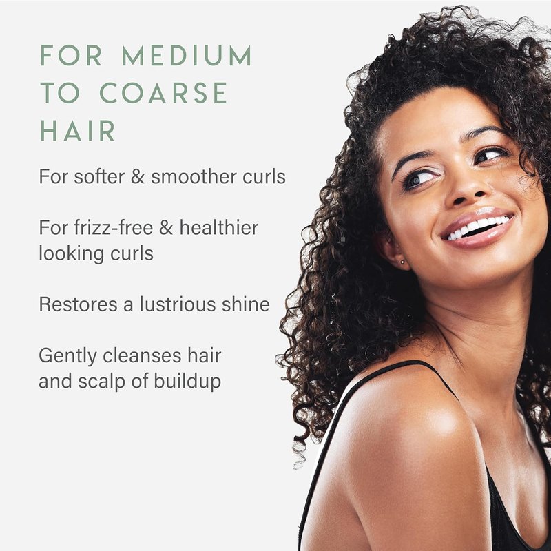 Curl Shampoo - Clarifying Coconut Water Infused Formula for Lightweight Cleansing | Perfect for Curly Hair
