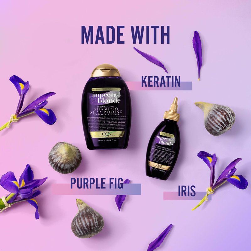 OGX Impecca-Blonde Purple Toning Drops for Blonde Enhance, 4 fl oz