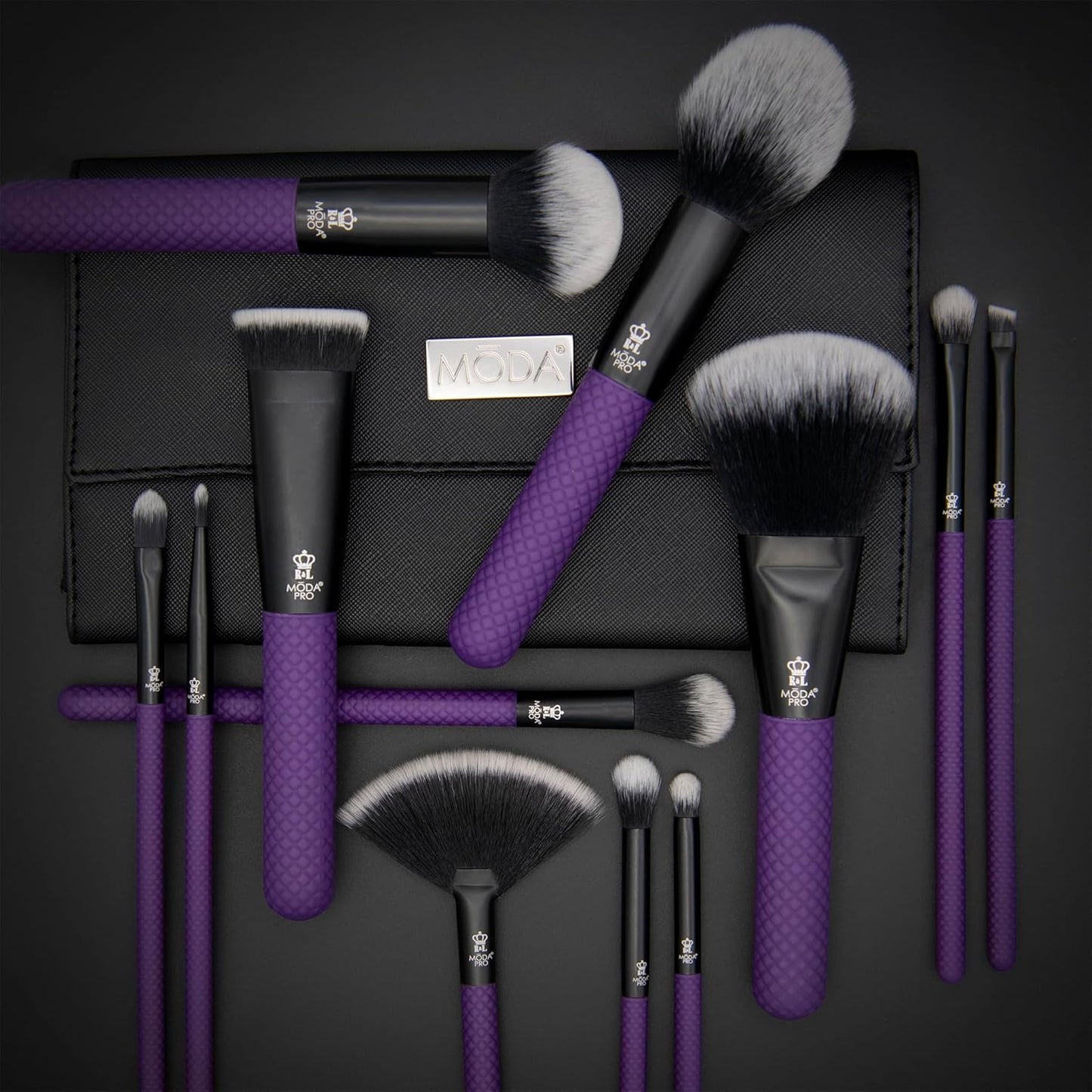 Professional 13-Piece Purple Makeup Brush Kit | Full Face & Eye Brushes with Travel Wrap