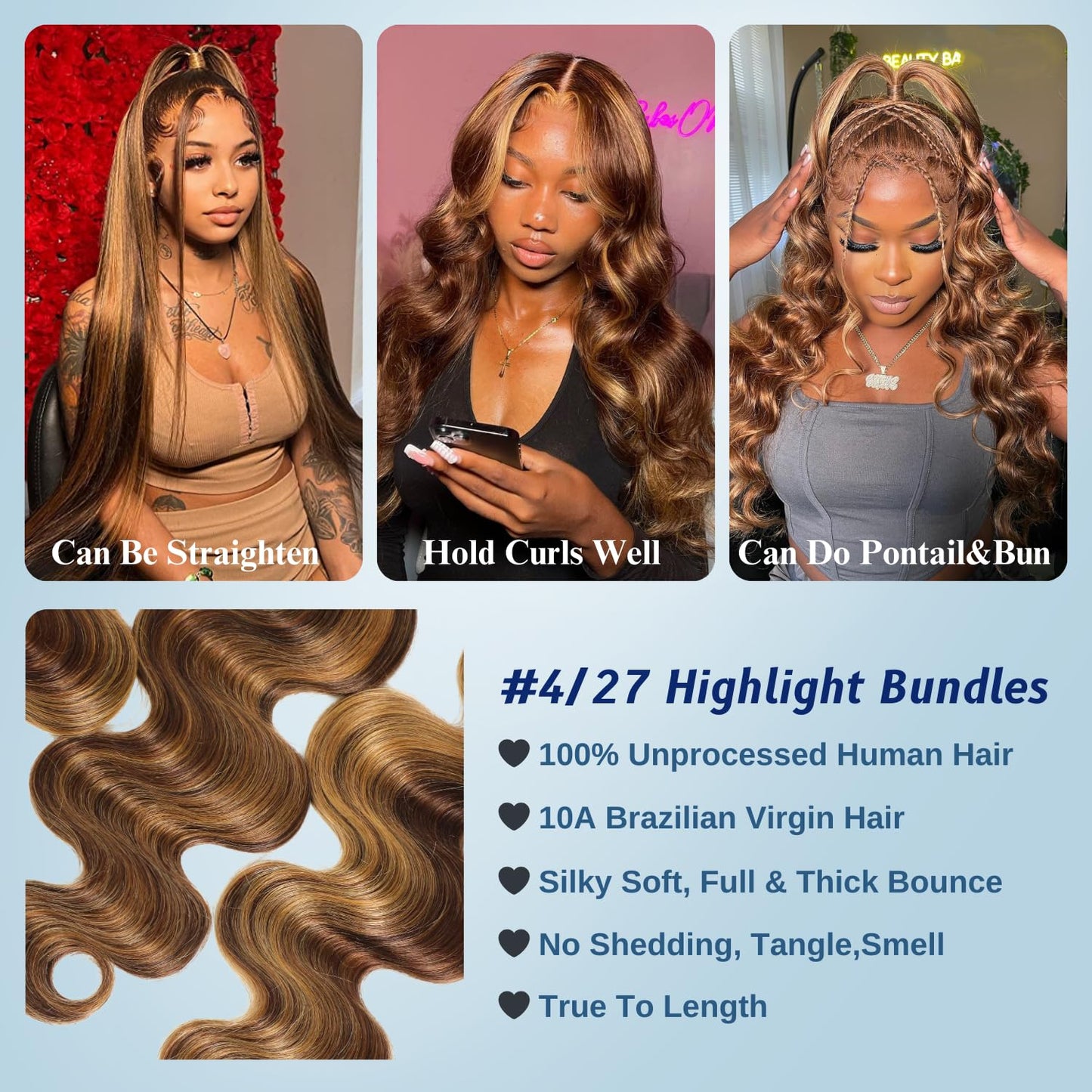 4x4 Lace Closure Body Wave 4/27 Colored 4x4 Closure Wavy Free Part Melt 12 Inch