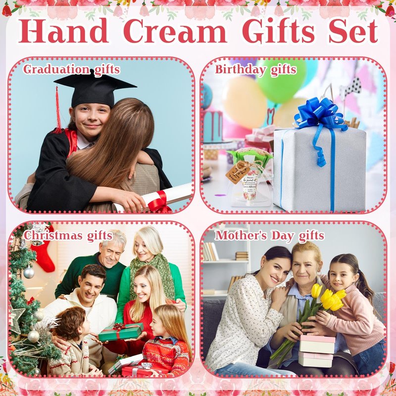 Dansib 48 Sets Employee Appreciation Gifts Thank You Team Gifts Hand Mini Lotion Bulk Inspirational Travel Size Hand Cream for Employee Staff Coworker Team Teacher Party Favors(Floral)